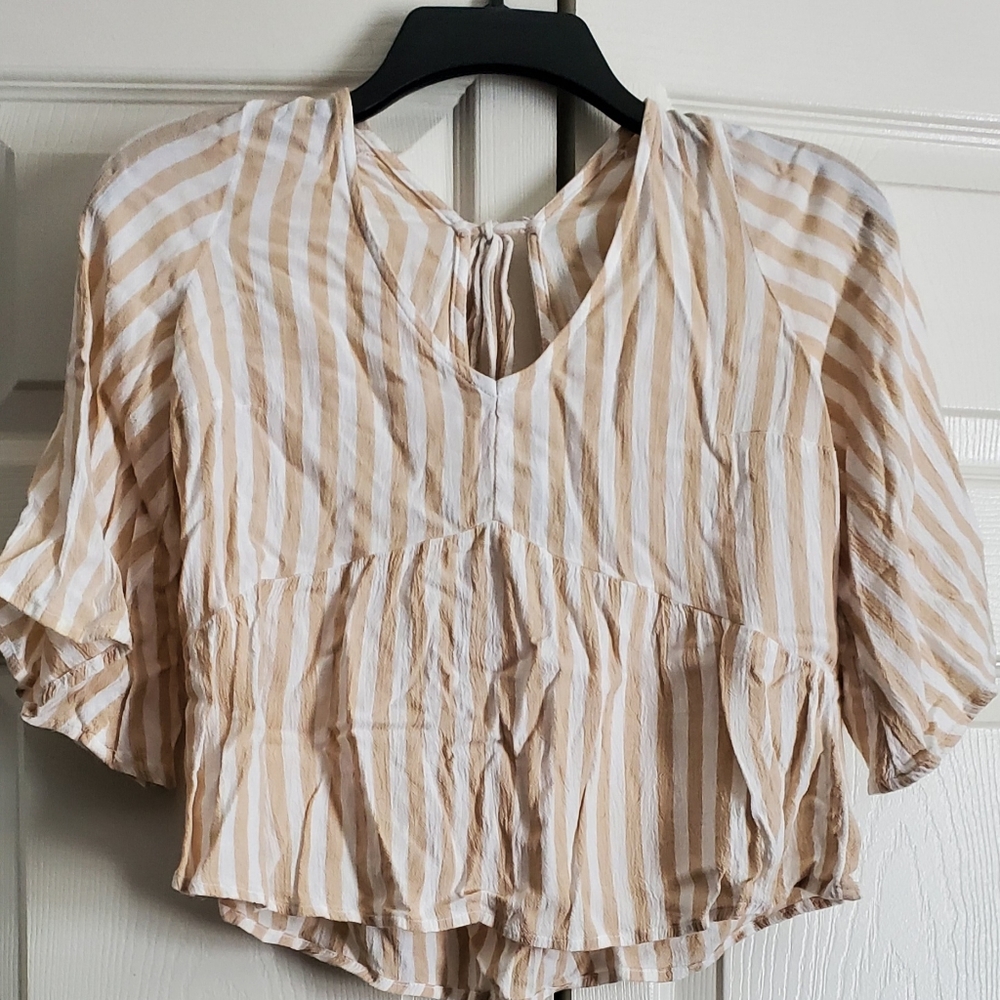 Hollister Blouse Cream and White, Small
